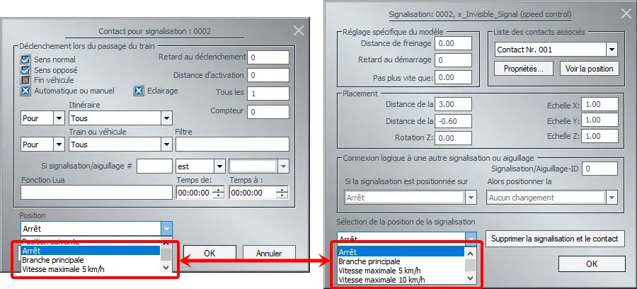 Image comparaison propriétés signal - contact dans EEP