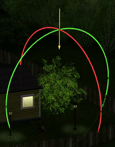 Eclairage_Arbre copie Plugin 2 EEP17, Flèche jaune Gizmo